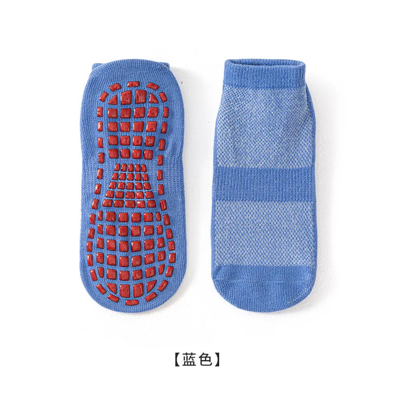 Fashion Solid Children Floor Socks Boys Kids Girls Baby Non Slip Silicone Toddler Socks Breathable Versatile Parent-child Socken Quick Pick Grocers