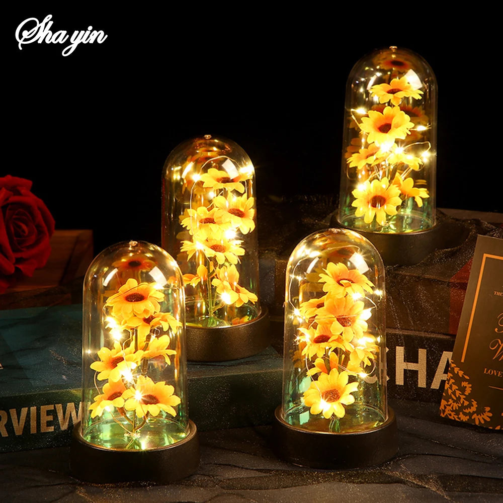 Graduation season gift small sunflower plastic set Mother's Day send wife send mother Valentine's Day eternal flower gift Birthd Quick Pick Grocers