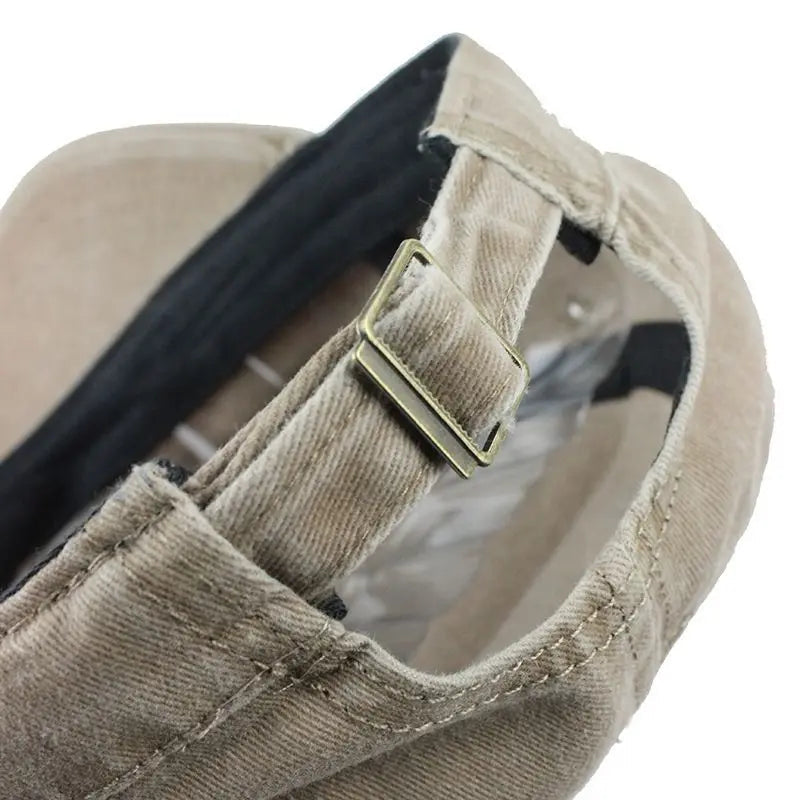 Spring Summer And Autumn Mens New Washable Cotton Flat Top Sun Proof Military Cap Quick Pick Grocers