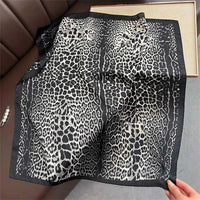2025 Silk Shawl Print Headscarf Cat Hair Wrap Neckerchief Female Satin Square Scarf For Women Headband Foulard Hijab Bandana Quick Pick Grocers
