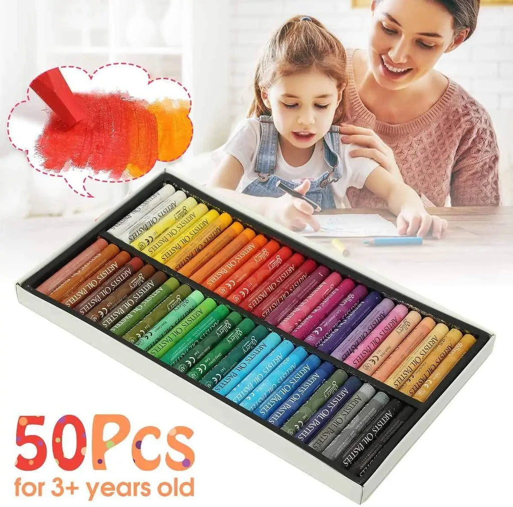 MUNGYO Artist Oil Pastel Set 12/25/50 Professional Painting Drawing Graffiti Art Crayons Washable Round Non Toxic Sticks Econic Blanks