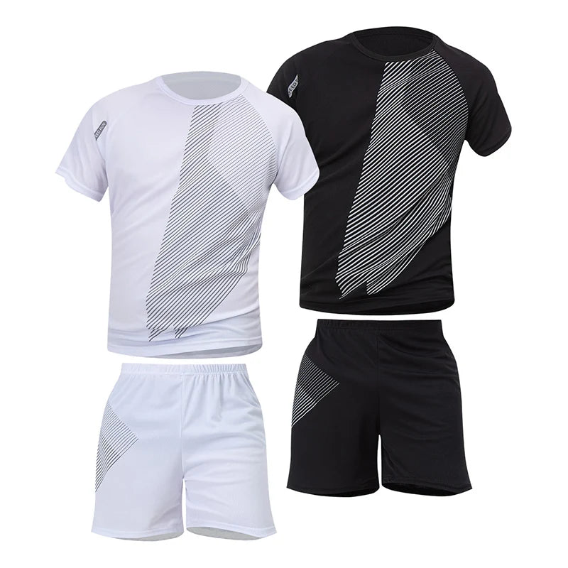 2/4/6 Pcs Plus Size Men's Quick-drying Short-sleeved Shorts Suit Men's Leisure Sports Running Fitness T-shirt Joker Shorts Teen Quick Pick Grocers