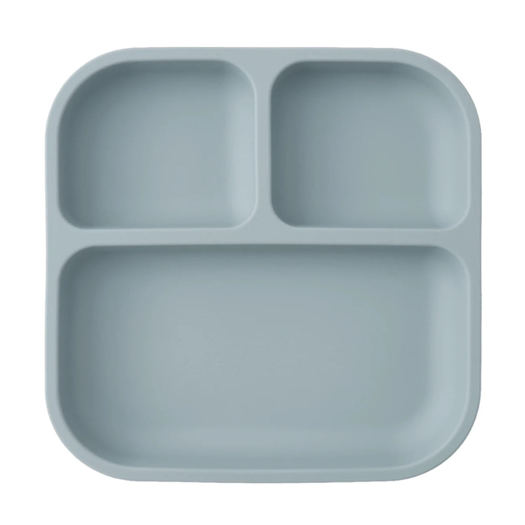 Color Kids 1PCS BPA Free Silicone Divided Square Plate Suction Baby Dish Leakproof Toddler Kids Meal Tray Easy Clean Tableware Purest Peak