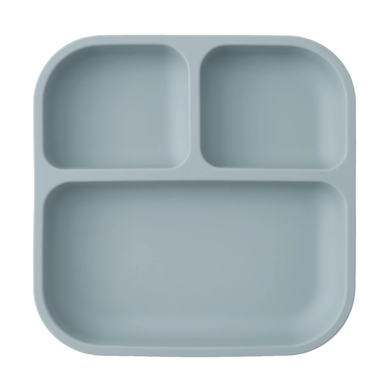 Color Kids 1PCS BPA Free Silicone Divided Square Plate Suction Baby Dish Leakproof Toddler Kids Meal Tray Easy Clean Tableware Purest Peak
