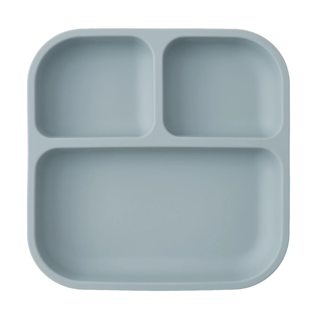 Color Kids 1PCS BPA Free Silicone Divided Square Plate Suction Baby Dish Leakproof Toddler Kids Meal Tray Easy Clean Tableware Purest Peak
