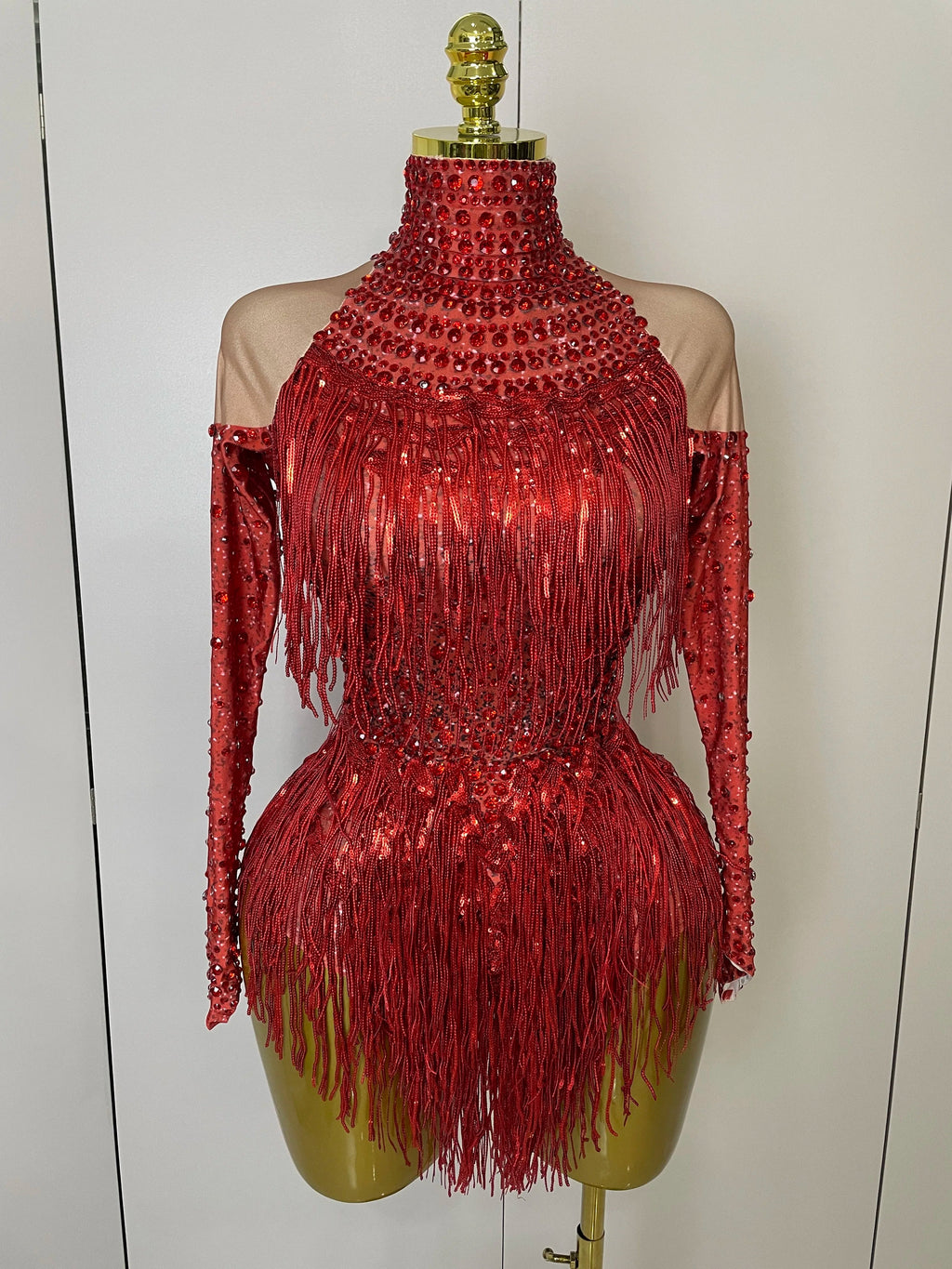 Women Sparkly Rhinestone Sequin Tassel Stretch Bodysuits 2025 New Arrival Birthday Party Nightclub Dj Stage Performance Costume Quick Pick Grocers