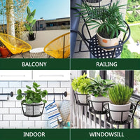 One pack of 1/2/3 iron art hanging flower pots with hanging hooks, metal plant planting hanging basket, detachable, for balcony Quick Pick Grocers
