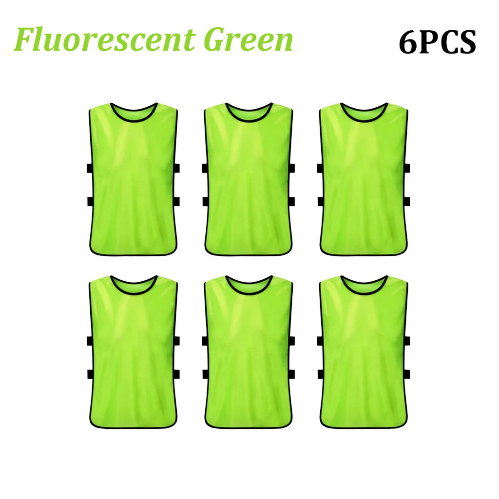 6PCS Soccer Pinnies Quick Drying Football Team Jerseys Sports Soccer Team Training Practice Youth Adult Basketball Sports Vest Quick Pick Grocers