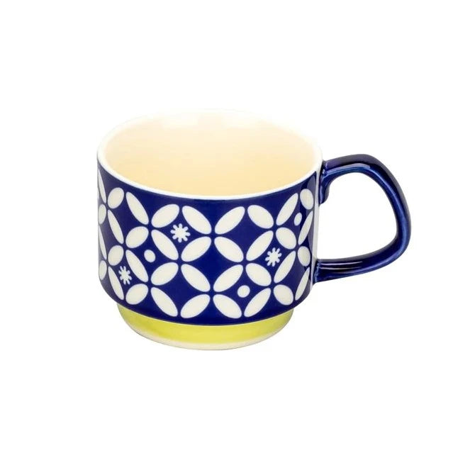 300ml Japanese Flower Coffee Mug Set Retro Ceramic Milk Oats Mug Office Water Handgrip Cup Kitchen Party Drinkware Set Quick Pick Grocers