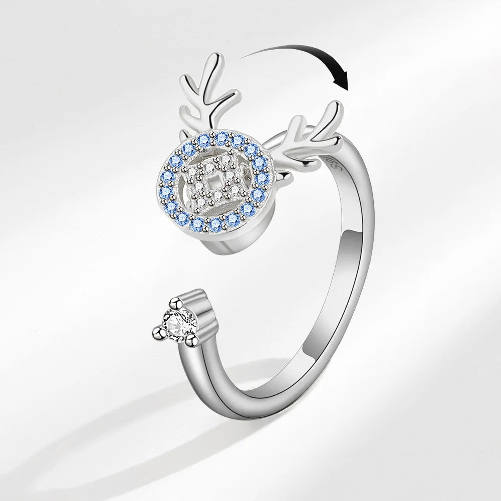 VENTFILLE 925 Sterling Silver Sunflower Diamond Zircon Rotatable Ring For Women Gift Relieve Stress Ring Jewelry Wholesale Quick Pick Grocers