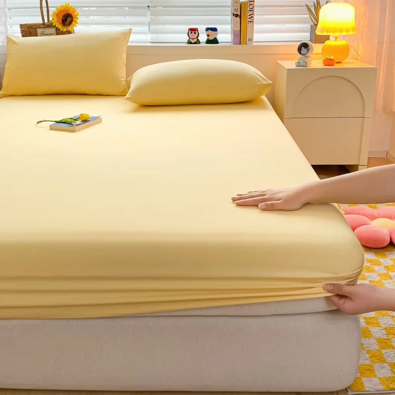 Soft Cotton Fitted Bed Sheet with Elastic Mattress Cover Quick Pick Grocers