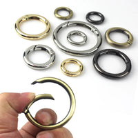 Metal spring gate O Ring Openable Keyring Leather Craft Bag belt strap buckle trigger snap clasp clip connector DIY accessory Quick Pick Grocers