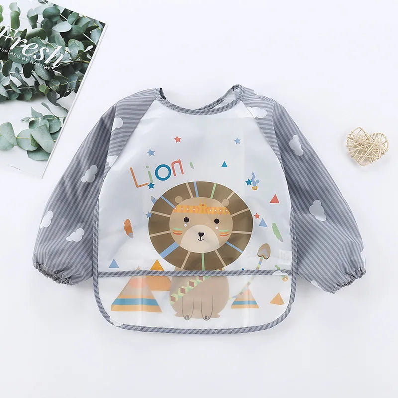 Waterproof EVA Full Sleeve Baby Bibs Children Apron Long Sleeve Feeding Smock Kids Eating Breastplate Infant Scarf Clothing Quick Pick Grocers
