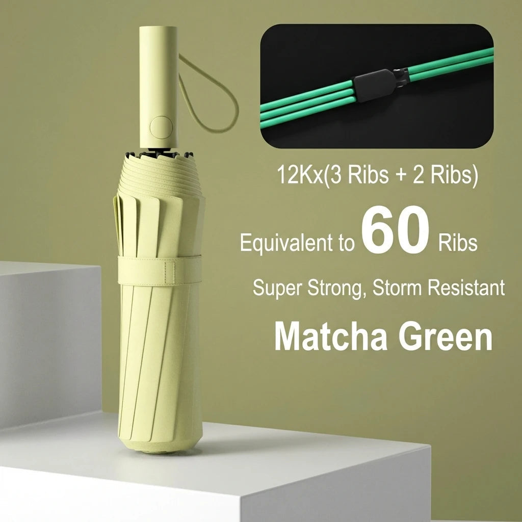 Reinforced 24-Bone Umbrella, Men's Business Strong And Durable Wind-resistant Umbrella, Anti-UV Sunscreen Umbrella Women's Sunny Quick Pick Grocers