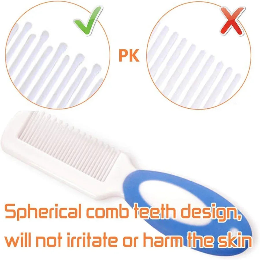 Baby Hair Brush Set for Newborn Toddlers Soft Bristles Silicone Cradle Cap Massaging Brush Infant Hair Care Bathing Soft Comb Purest Peak