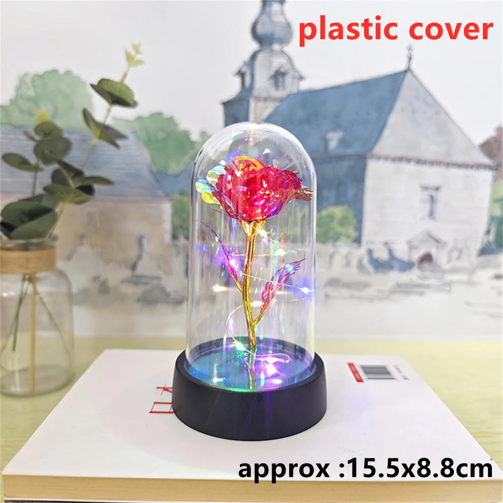 LED Galaxy Three Rose Artificial Flowers, Wedding Decoration, Creative Valentine'S Day and Mother'S Day Gift without Battery 1Pc Quick Pick Grocers
