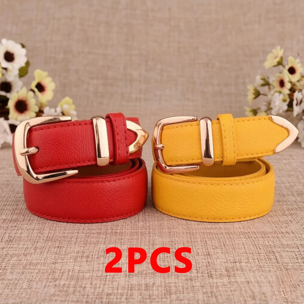 Fashion Women Genuine Leather Belts High Quality Gold Buckle Best Matching Dress Jeans Belts for Lady LB2146 Quick Pick Grocers