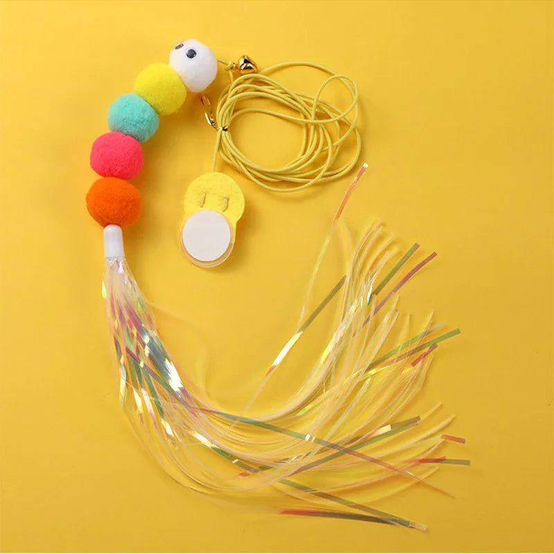 New Type Of Electric Cat Toy with 2 Ropes Smart Hanging Door Auto Swing Feather Toy A Self-entertainment And Cat-teasing Wonder Quick Pick Grocers