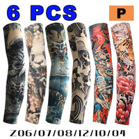6 PCS Tattoo Sleeves Unisex Summer Cycling Sun Protection Arm Covers Beach Driving Fishing Breathable Nightclub Elastic Sleeves Quick Pick Grocers