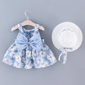 Baby Girl Dress Summer Bow And Full Print Daisy Pattern Suspender Beach Baby Dresses Cute Casual Baby Girl Clothes With Hat ﻿ Quick Pick Grocers