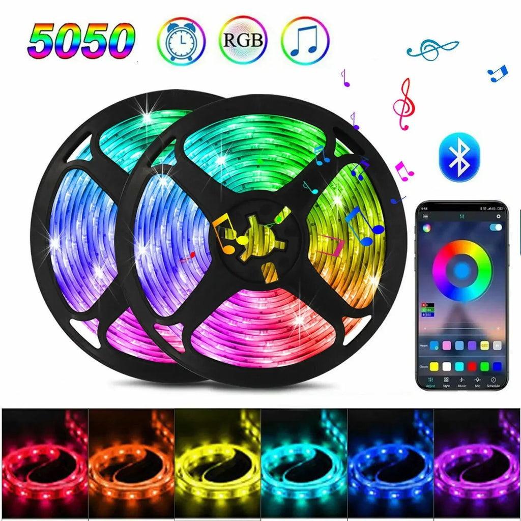 RGB LED Strip Light SMD 5050 USB Remote&APP Control Bluetooth Flexible Tape Diode Ribbon for TV Backdrop Living Room Bedroom Econic Blanks
