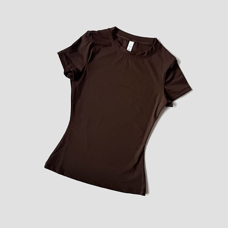 Women Yoga Top Seamless Sport T Shirts Fitness Clothes Short Sleeve Yoga Shirt Gym Top Running  Active Wear Quick Pick Grocers
