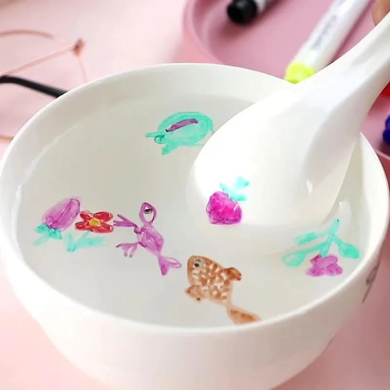 Water Floating Pen Magical Ink Pens With Spoon Floating Color Water Painting Floating Chalk Art Graffiti Drawing Set For Kids Econic Blanks