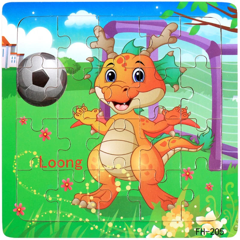 New 20 Piece Wooden 3d Puzzle Cartoon Animal Vehicle Jigsaw Puzzle Montessori Educational Toys For Kids 3-6 Years Old Quick Pick Grocers