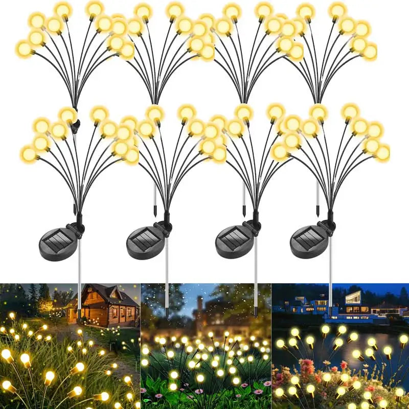 8pcs Outdoor Lights Solar Lawn Lamp Garden Lamp LED Wind-driven Firefly Ground Plug Lamp for Garden Lawn Landscape Holiday Light Econic Blanks