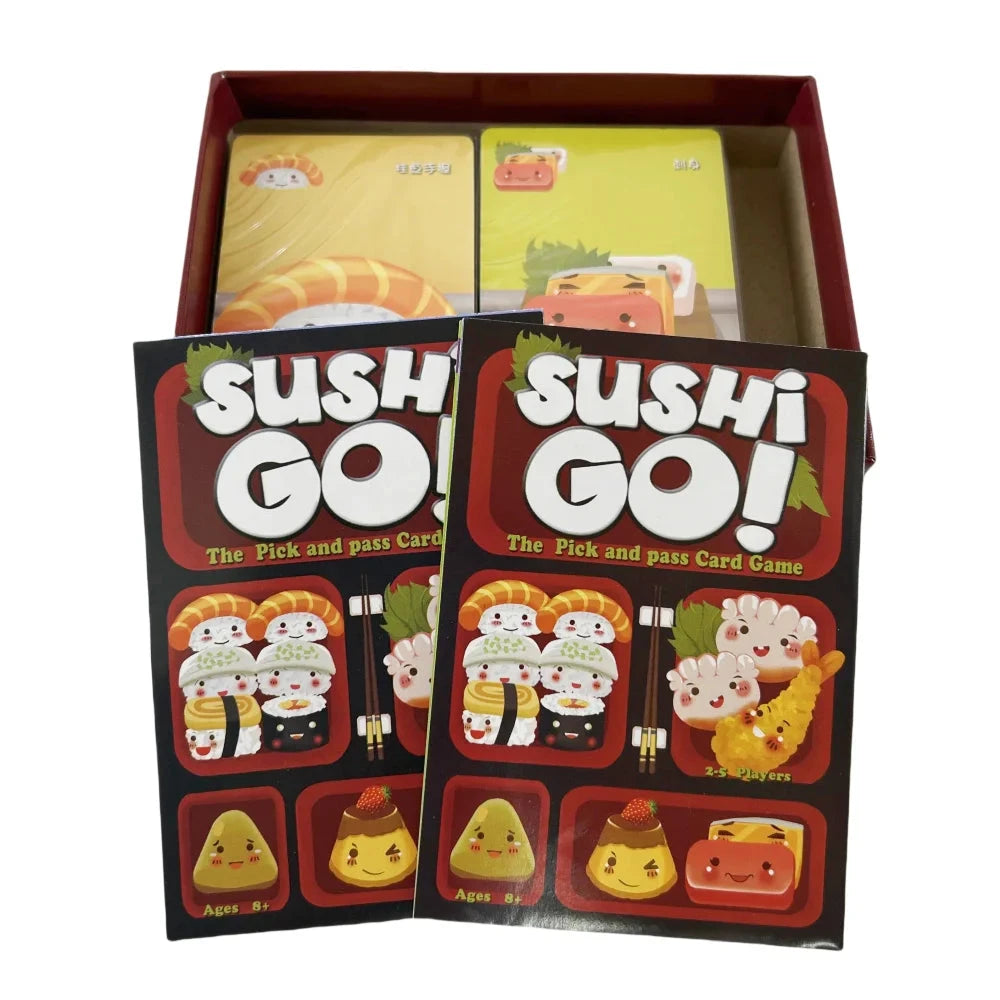 1 Box Sushi Go Family Gathering Board Game Card,Fun Card Game Sushi Go Party Card Games Deck Roll Creative Holiday Gift Econic Blanks