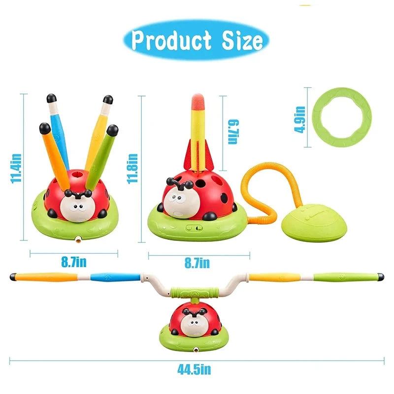 Ladybug Sport Entertainment Game Toy Multifunction Rope Skipping Machine Ferrule Jump Rocket Launcher Outdoor Educational Econic Blanks