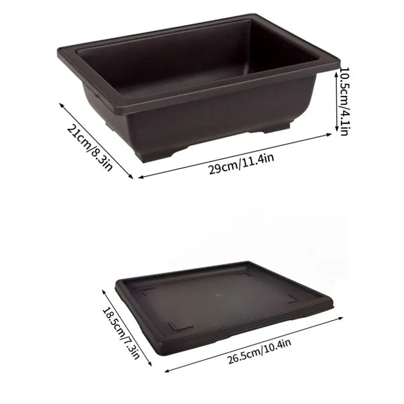 Rectangular Flowerpots Plastic Bonsai Plants Pot Square for Flower Balcony Garden Yard Landscape Bonsai Pot Trays Home Decor Quick Pick Grocers