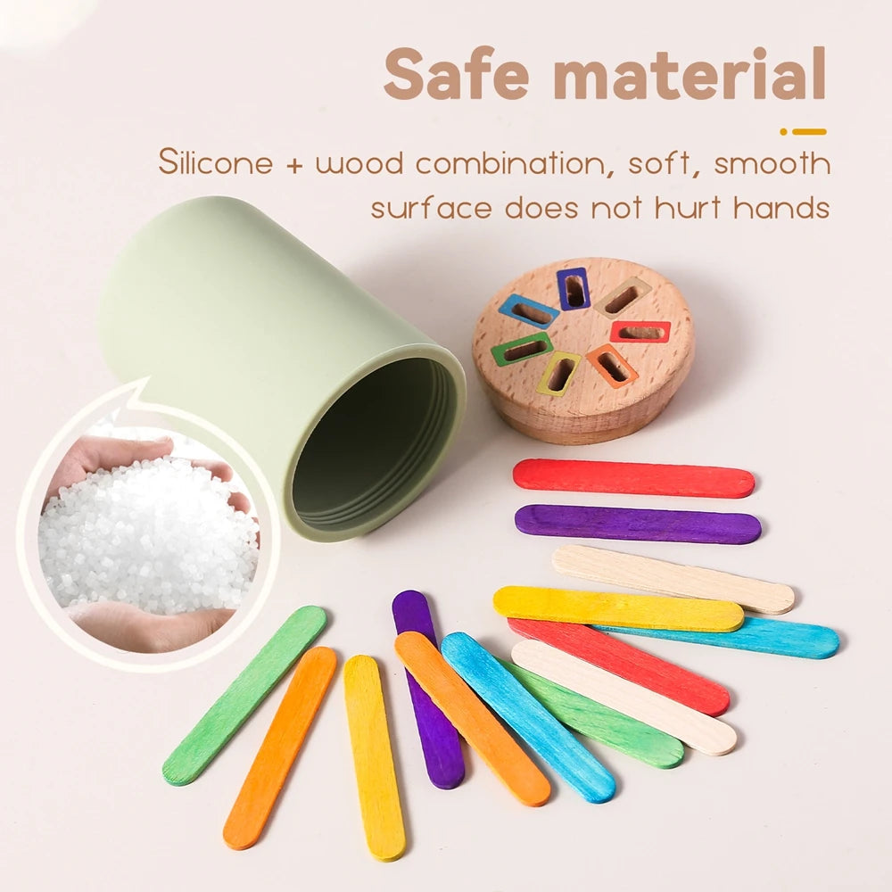 Montessori Baby Toys Silicone Educational Toys Cognitive Toys Color Matching Bucket Toddler Toys Sensor Game Baby Games 2 Years Purest Peak