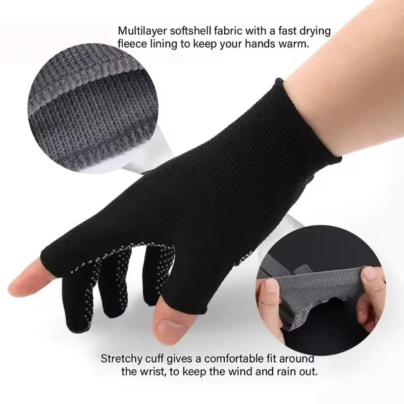 Touchscreen Nylon Gloves for Men Women Non-slip Breathable Half Finger Gloves for Summer Outdoor Riding Sport Fitness Sunscreen Quick Pick Grocers