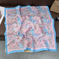 2025 Silk Shawl Print Headscarf Cat Hair Wrap Neckerchief Female Satin Square Scarf For Women Headband Foulard Hijab Bandana Quick Pick Grocers