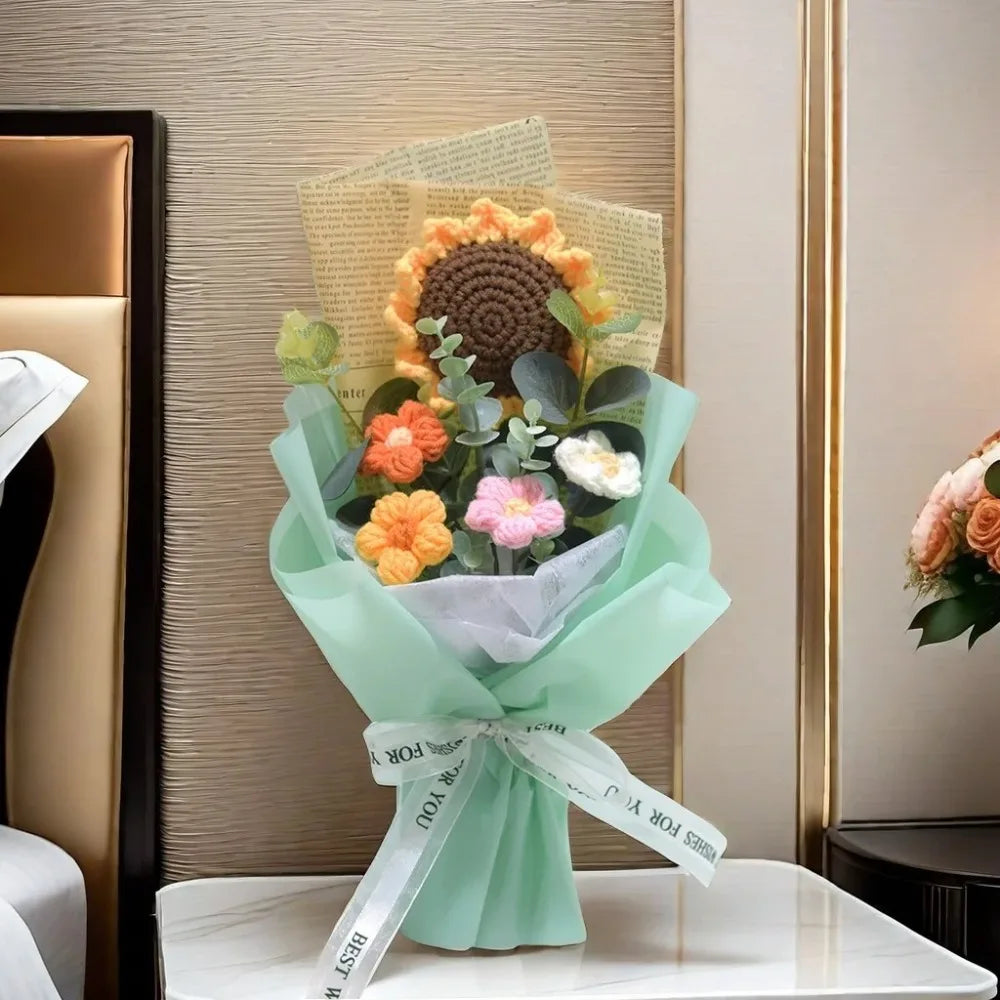 Artificial Flower Crochet Bouquet Eternal Flower Handmade Graduation Bouquet Mothers Day Birthday Gift Anniversary Quick Pick Grocers