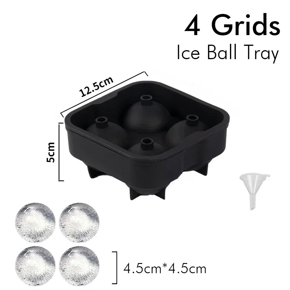 Ice Cube Tray Silicone Ice Ball Freezer Mold Square Ice Cube Maker with Lid 4/6/8 Grids for Whiskey Cocktail Coffee Accessories Quick Pick Grocers