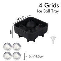 Ice Cube Tray Silicone Ice Ball Freezer Mold Square Ice Cube Maker with Lid 4/6/8 Grids for Whiskey Cocktail Coffee Accessories Quick Pick Grocers