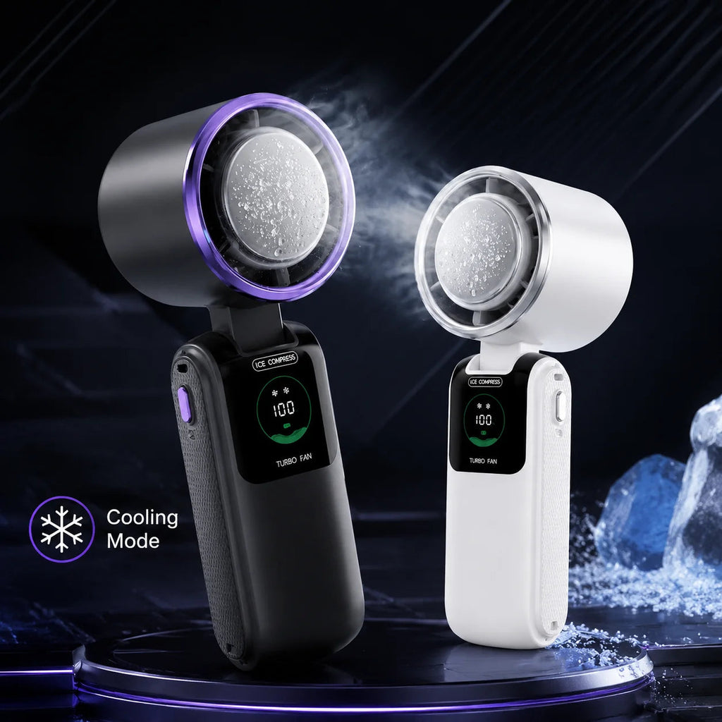Portable Cooling Fan, 5-Speed Strong Wind Foldable Neck Hanging Fan, 9H Long Battery 4000mAh Mini Air Cooler for Travel & Outdoo Quick Pick Grocers