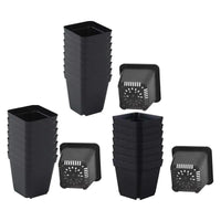Seedling Pots 50Pcs Square Plant Seeding- Planting Cup Plastic Deep Nursery Tree Pot Flower Plant Container Pot Garden Grow Quick Pick Grocers