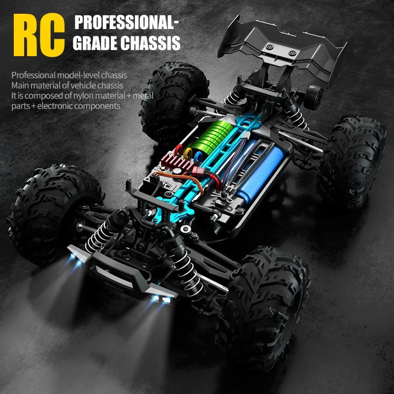 1:16 70KM/H Or 50KM/H 4WD RC Car With LED Remote Control Cars High Speed Drift Monster 4x4 Truck for Kids vs Wltoys 144001 Toys Econic Blanks