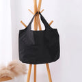 BIG Eco-Friendly Folding Shopping Bag Reusable Portable Shoulder Handbag for Travel Grocery simple solid color grocery bag Quick Pick Grocers