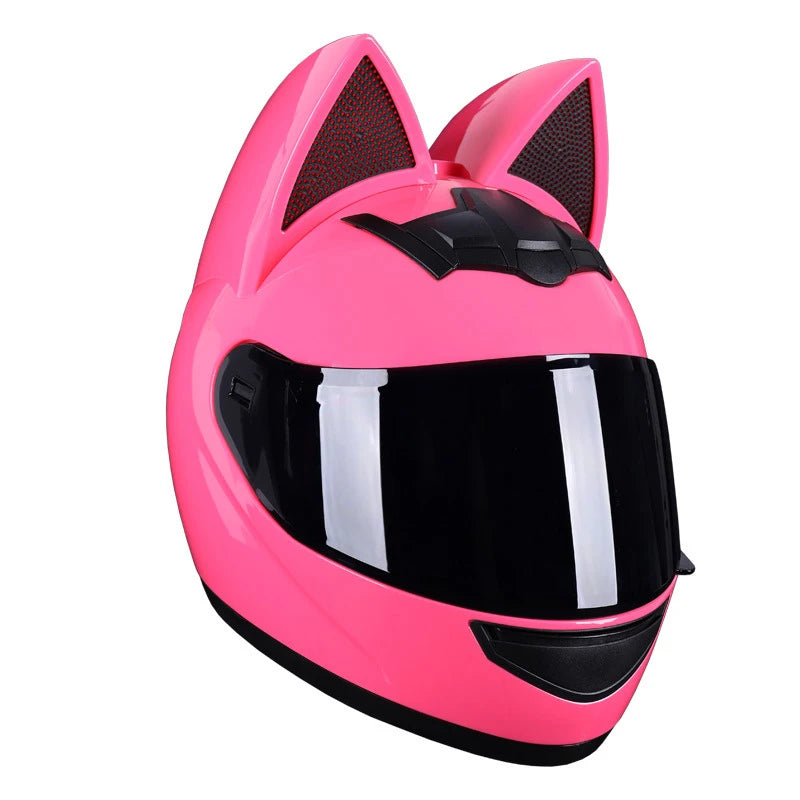 Cat Ear Motorcycle Helmet Full Face Detachable DOT Certification Safety Moto Helmet For Women Men Breathable Gift For Girlfriend