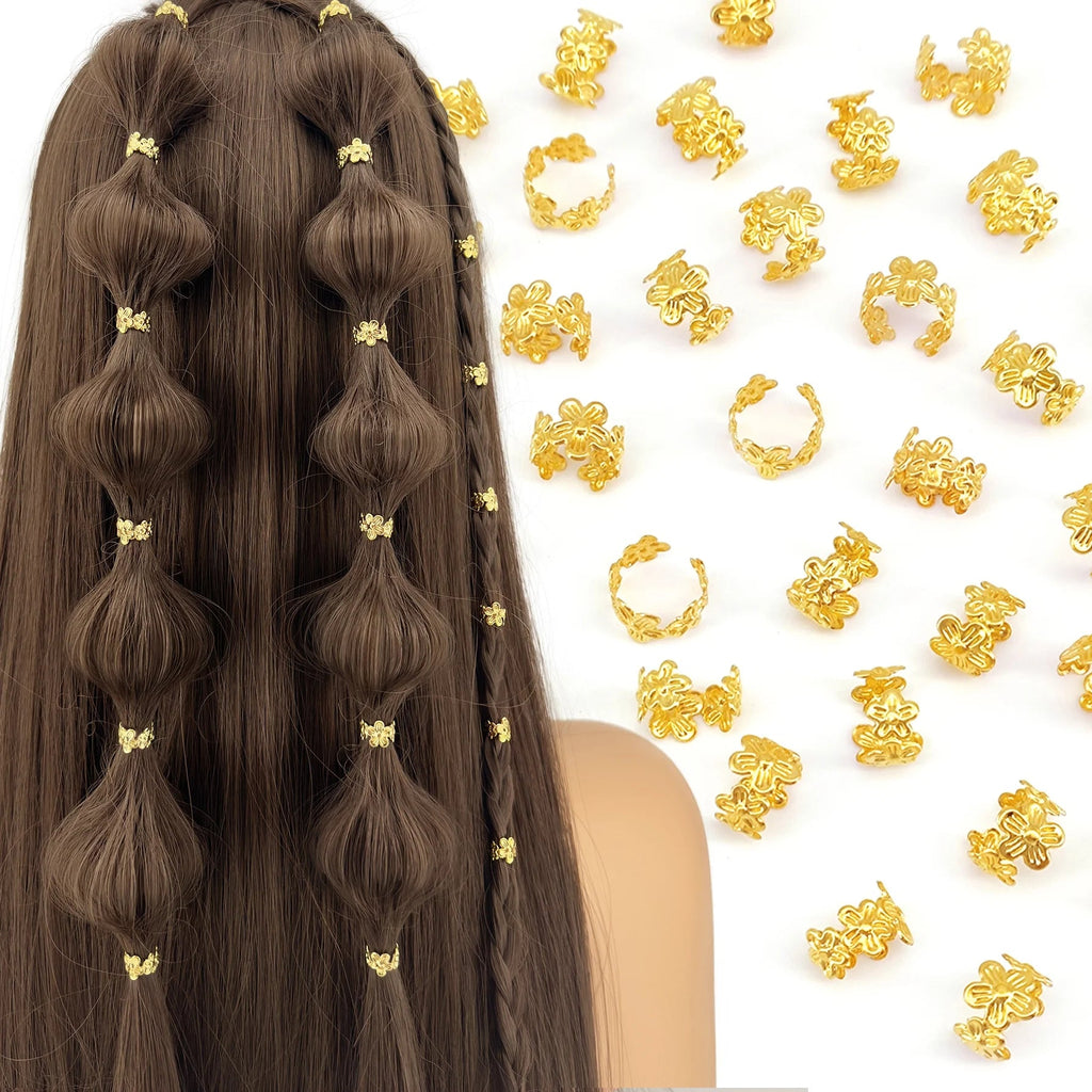 40Pcs Vine Leaf Shaped Alloy Hair Braid Ring Vintage Hair Pin For Dreadlock Women Girls summer Hair Accessories Loc Hair Jewelry Quick Pick Grocers