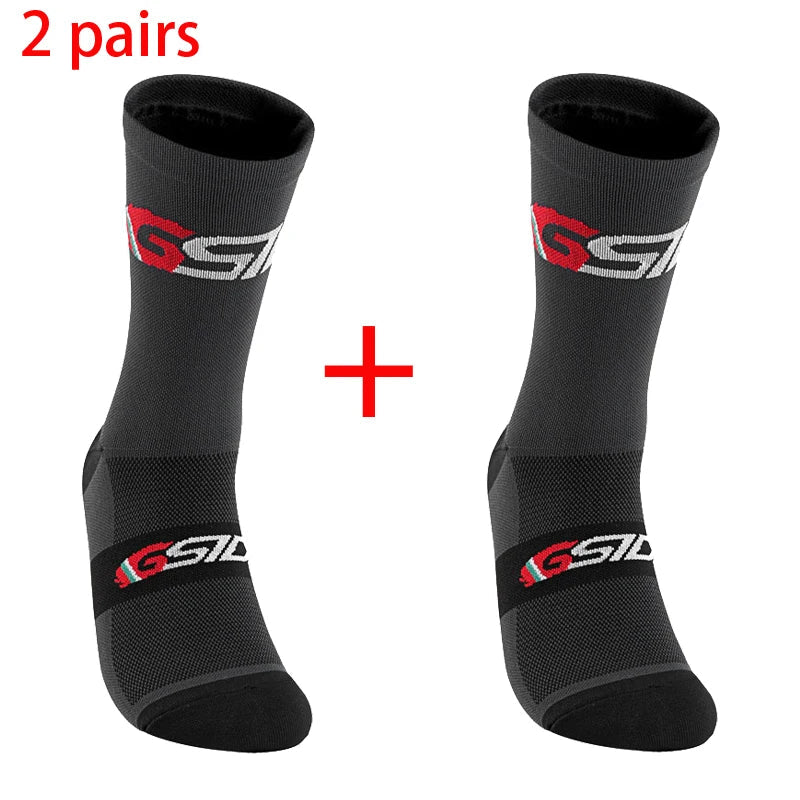 2pairs 2023 New Cycling Socks Bike Nurse Compression Road Bike Running Mtb Knee-high White Sports Funny Brand Black Quick Pick Grocers