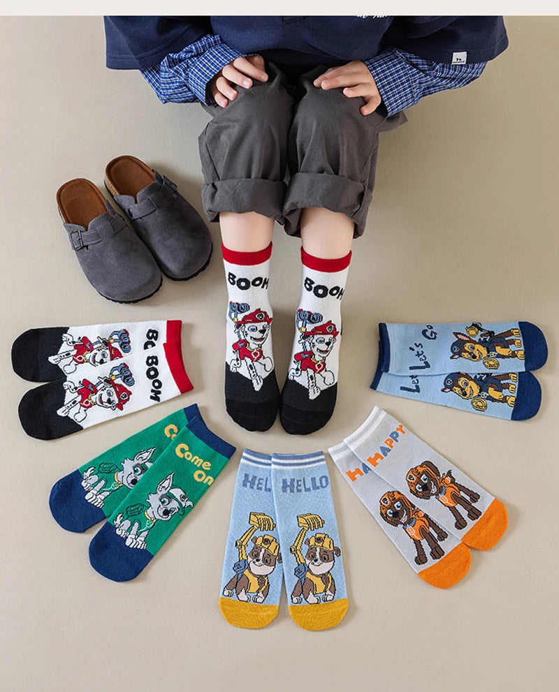 5 Pairs Paw Patrol Kids Socks Cotton Boys Cute Cartoon Socks for Children Baby Casual Socks Spring and Summer Boys Socks Quick Pick Grocers