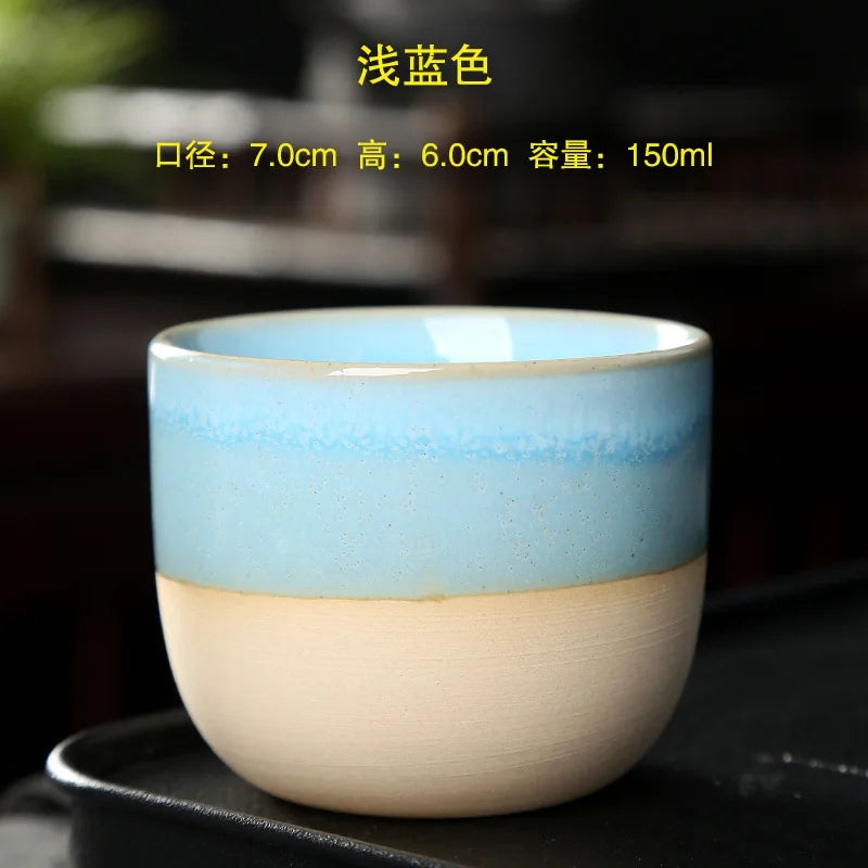 Kiln Change China Ceramic Tea Cup Pottery Jianzhan Drinkware  Temmoku Glaze Porcelain Kung Fu Cups Set for Water Latte Milk Quick Pick Grocers