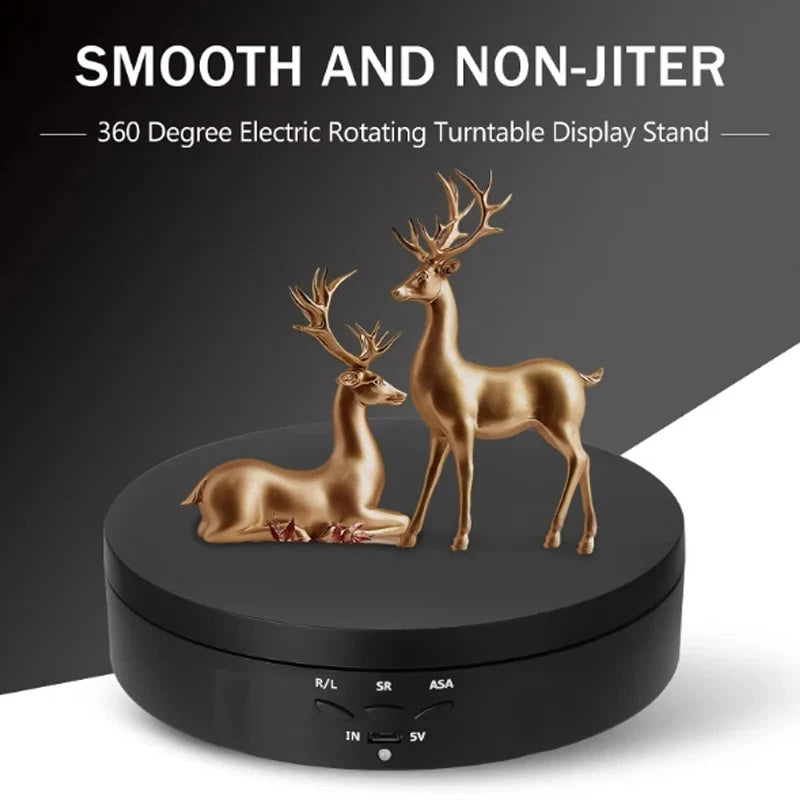 Motorised Rotating Mirror Display Stand,360 Degree Turntable, Jewellery Holder,USB Power Supply, Rotating Shooting, Three Speeds Econic Blanks