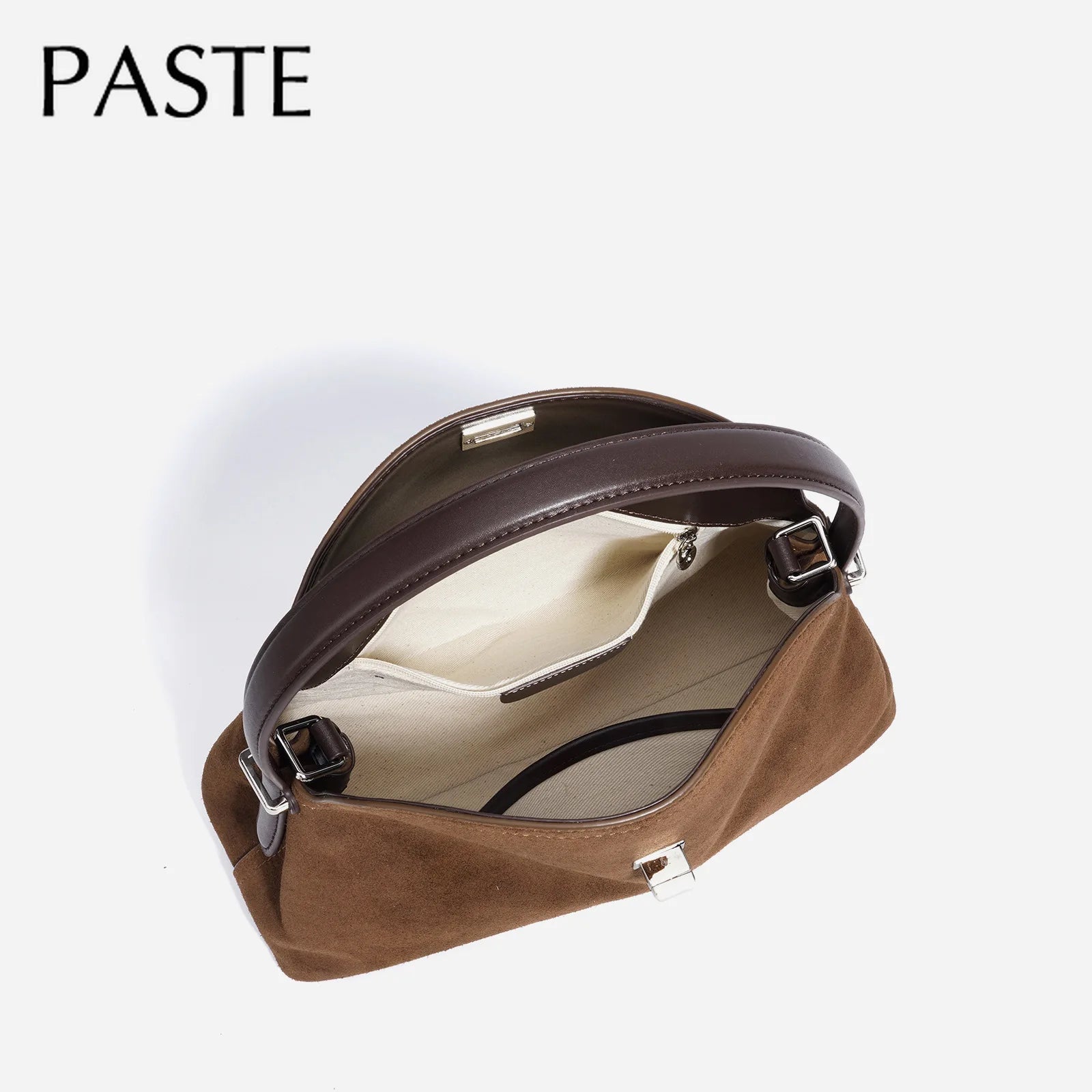 2026 Autumn Winter All-match Bowling Tote All-match Matte Suede Cowhide Leather Women Shoulder Bag Coffee Purple Noble Handbag Quick Pick Grocers