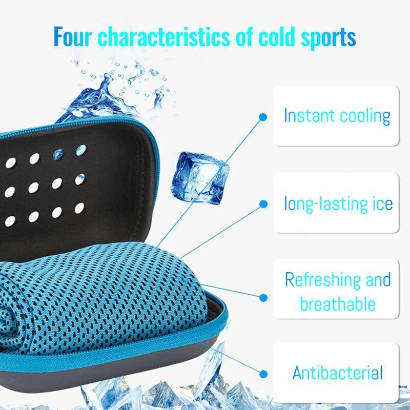Quick Drying Cooling Towel Soft Breathable Chilly Sweat Absorption Cold Towel with Storage Box Sports Running Yoga Gym Club Quick Pick Grocers